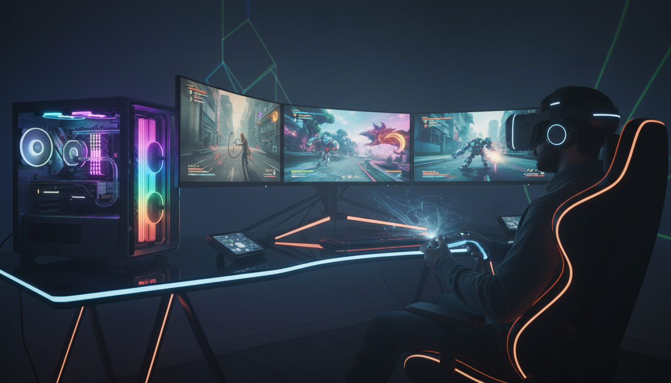 PC gamer 2026, jogos de ação aventura, exclusivos PC, multiplataforma PC, setup gamer futurista