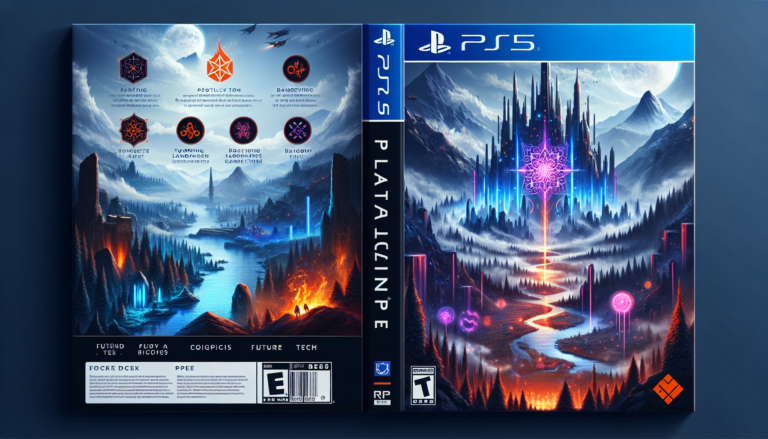 Capa de RPG para PS5 com mundo fantasioso