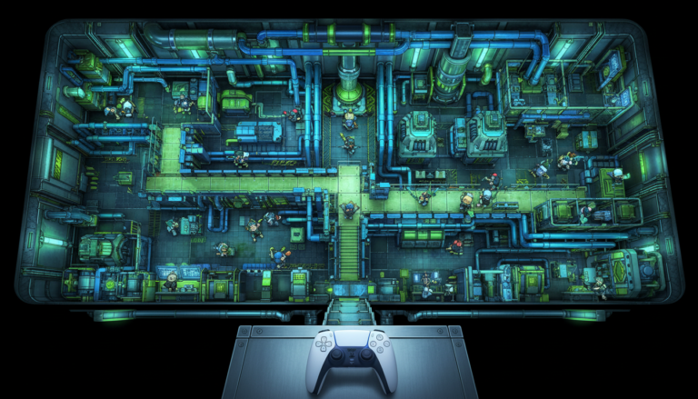 Gameplay de Oxygen Not Included no PS5 com uma colônia próspera e sistemas avançados