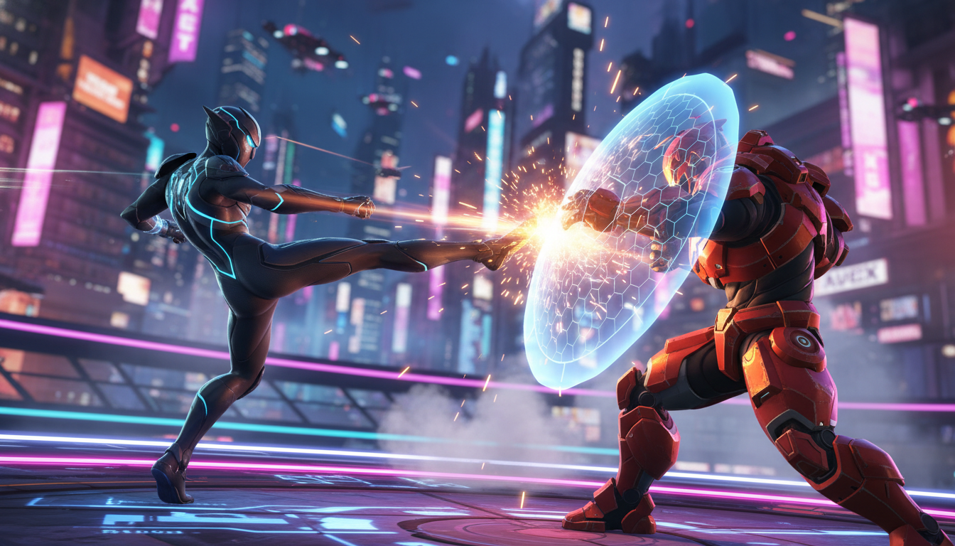 Personagens de jogo de luta em ação no Nintendo Switch 2