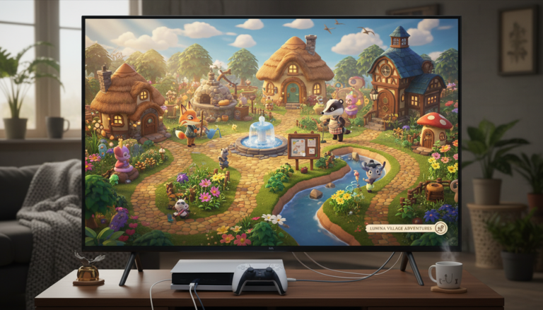 Cena de jogo de gerenciamento de vida simulada com animais em um PS5