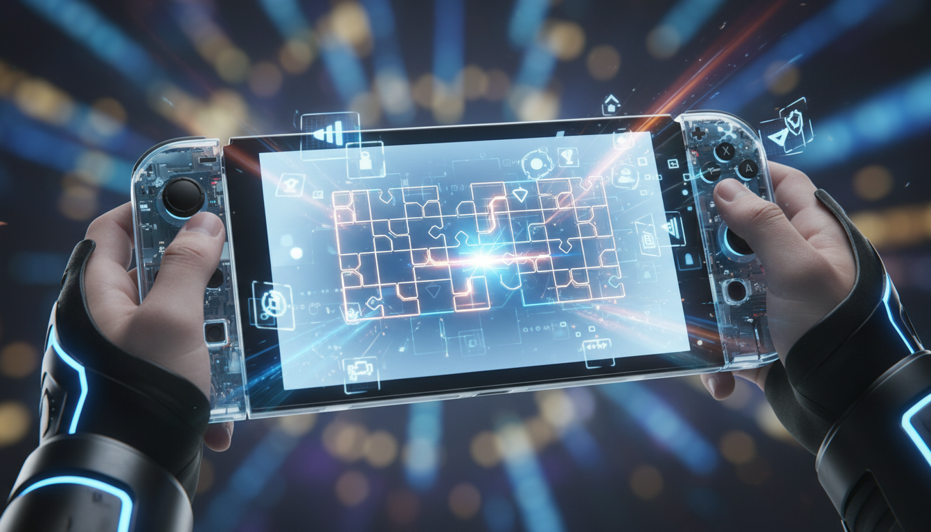 Nintendo Switch 2 com jogo de puzzle criativo