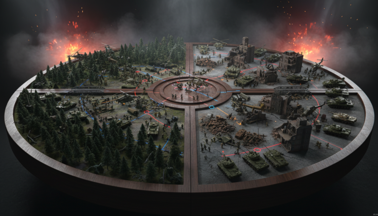 Batalha em Wargame Red Dragon, estratégia militar realista, wargame tático, tanques, helicópteros, infantaria