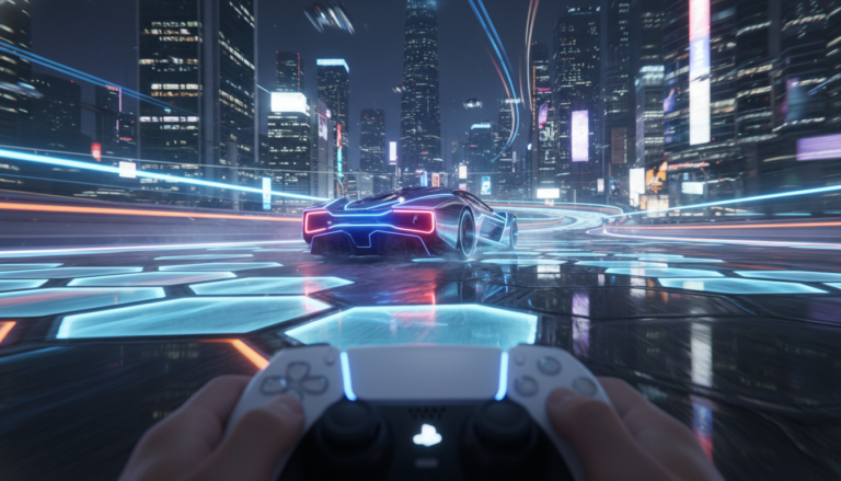 Lineup 2026 Jogos de Corrida PS5, Carro de corrida futurista, Gráficos PS5 2026, Jogo de corrida next-gen, Ray tracing jogos de corrida