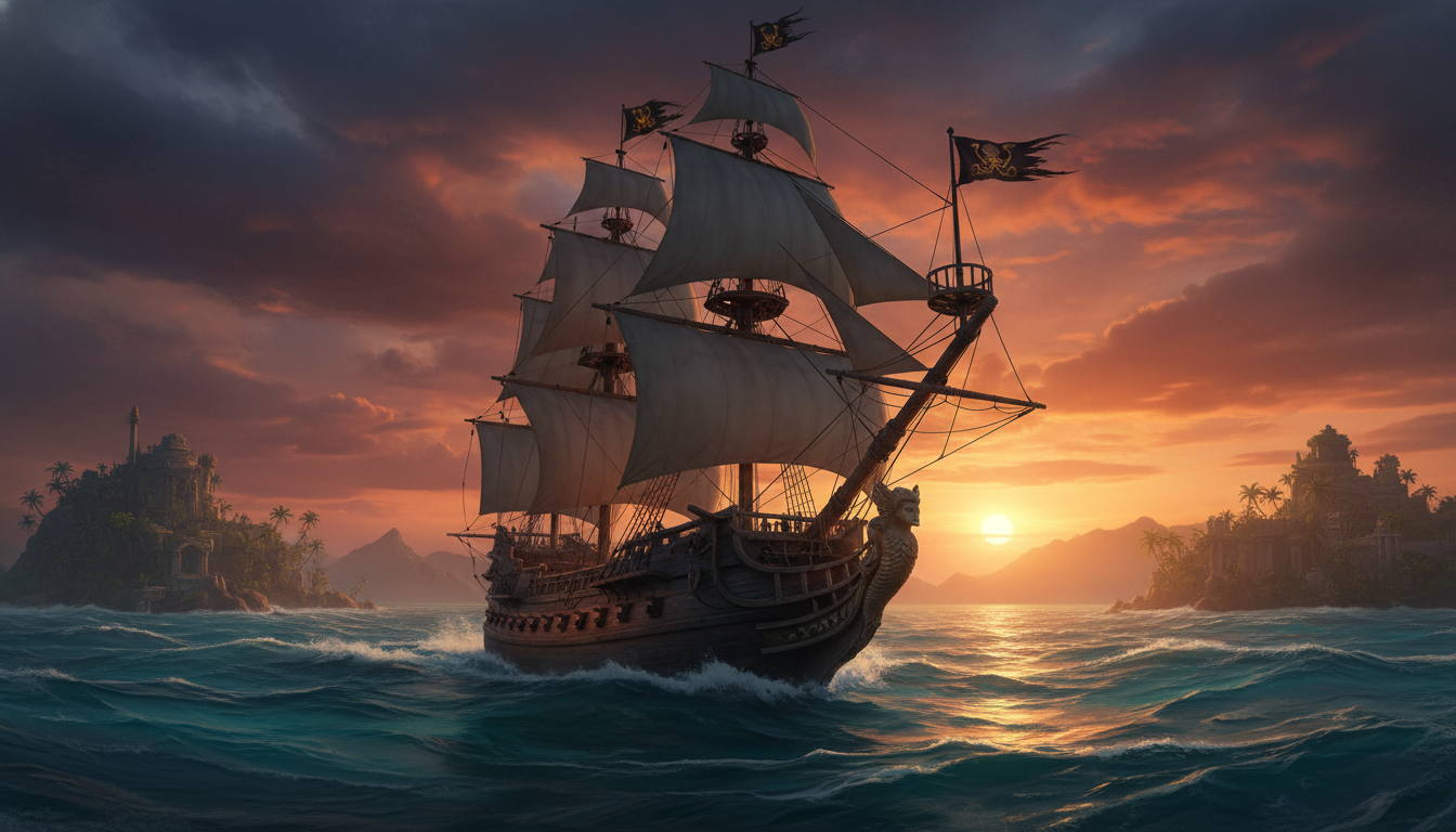 Navio pirata Pillars of Eternity II Deadfire PC, aventura marítima, RPG de fantasia, combate naval