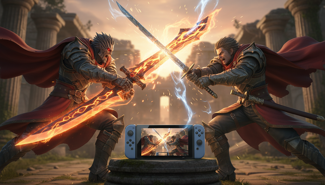 Confronto de armas em Soulcalibur VII no Nintendo Switch 2, gráficos de nova geração, Nightmare vs Siegfried.