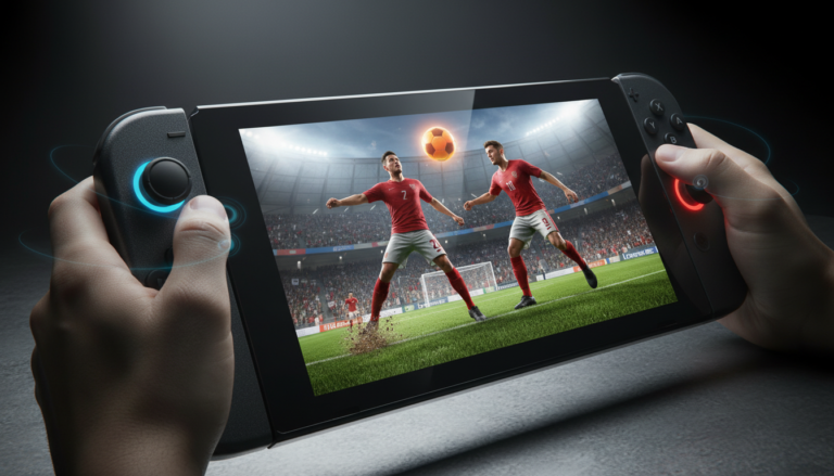 Nintendo Switch 2, jogos esportivos, experiência imersiva, gráficos de nova geração, Joy-Cons, futebol Switch 2, review Switch 2, console híbrido