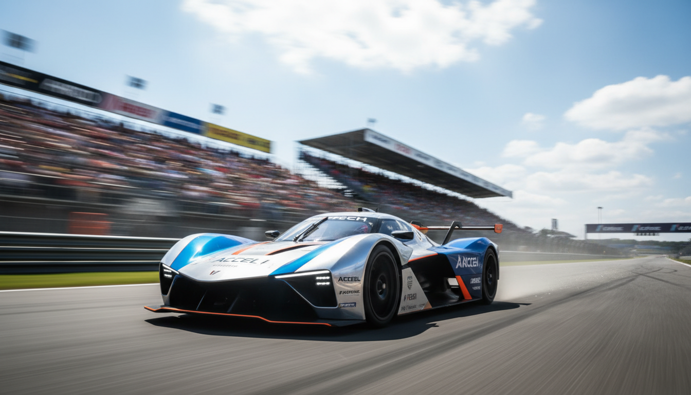 Carro de corrida esportivo na pista, simulador de corrida, Xbox Series S, Descobrindo Joyride, jogo de velocidade