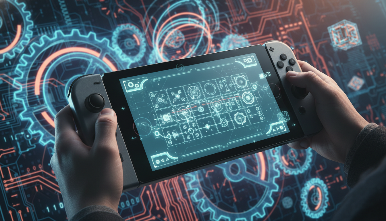 Pessoas jogando Puzzles do Switch 2, console Nintendo Switch 2, jogo de quebra-cabeça, inovação em games