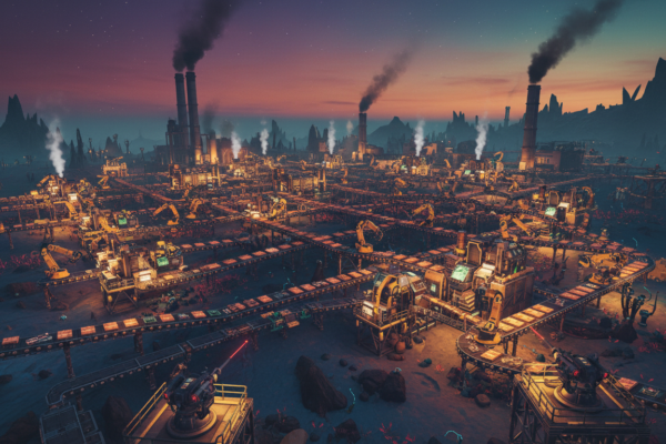 Factorio fábrica automação planeta alienígena