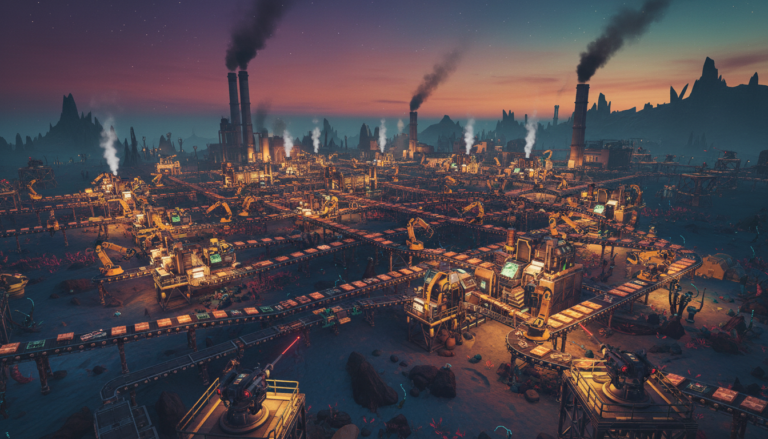 Factorio fábrica automação planeta alienígena