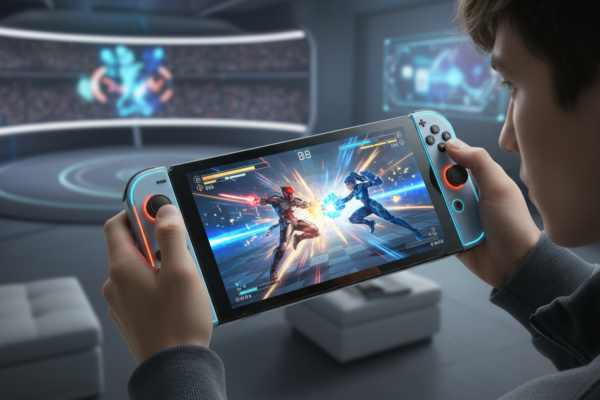 Nintendo Switch 2, jogos de luta, personagens em combate, gráficos de nova geração, eSports, 2026