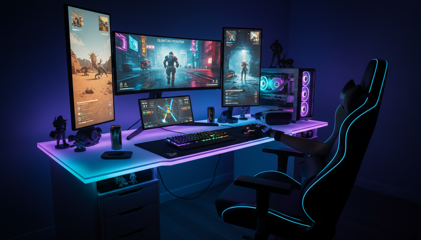 Setup gamer PC 2026, jogos de tiro mais aguardados, FPS futuro, computador de alta performance para games, Ray Tracing em jogos de PC