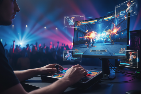 Jogador de e-sports em Competição Acirrada com jogos de luta para PC de 2026