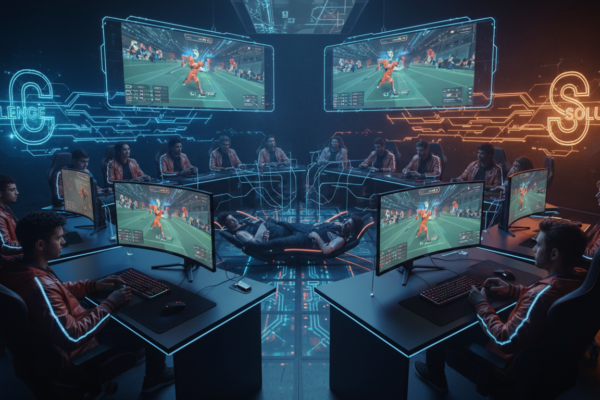 Jogos de Esportes Multiplataforma no PC, desafios e soluções, cross-play, e-sports, comunidade gamer