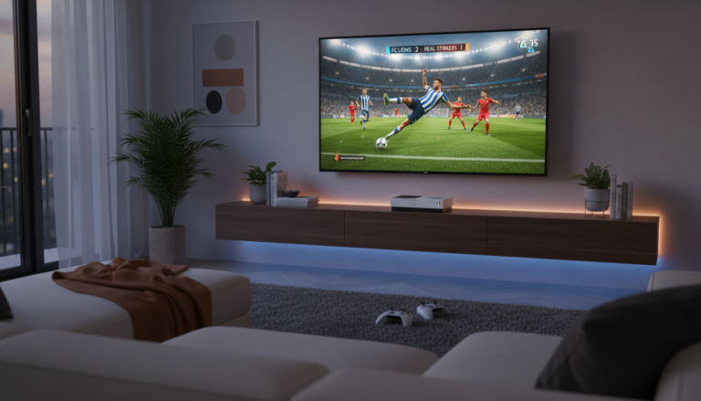 Xbox Series S com jogo de esportes na tela, exibindo gráficos fluidos e detalhados. Performance de jogos de esportes no Series S.