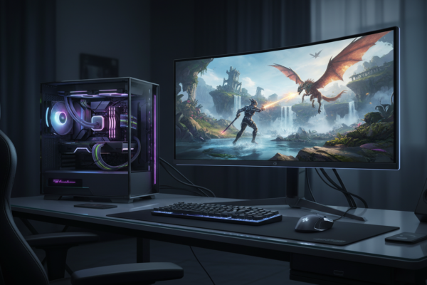 PC gamer de 2026 com gráficos ultra-realistas e jogabilidade insana