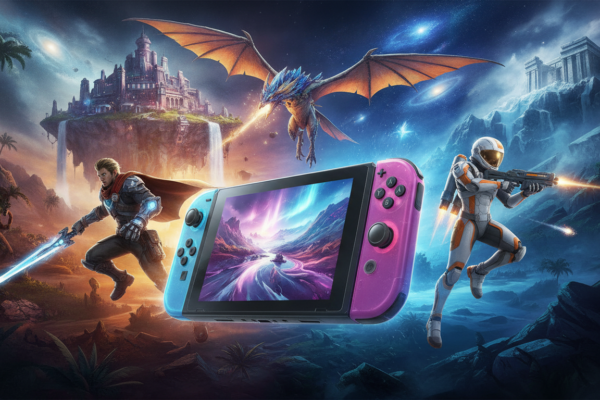 Nintendo Switch 2, jogos de ação e aventura, 2026, console, gráficos next-gen, aventura épica, futuros games